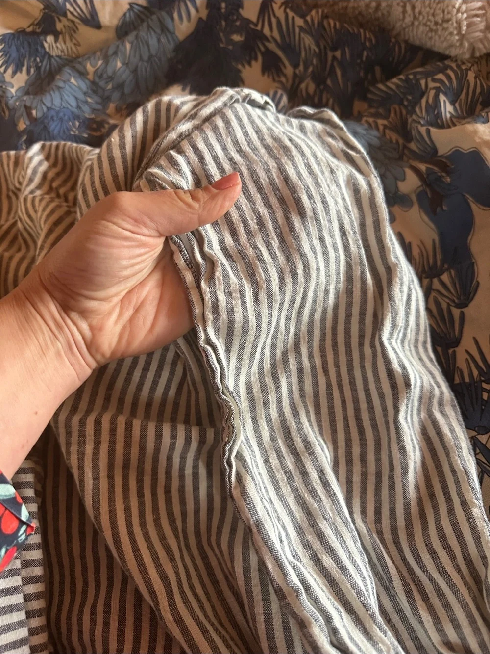 Lenok 100% Euro Linen Striped Gray White Standard Pillowcase Set - Home Bedding